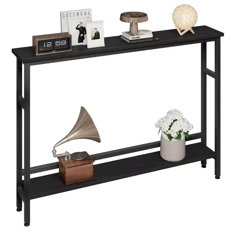 Modern Slim 2-Tier Console Table with Adjustable Shelf Space-Saving Sofa Side Table for Living Room, Entryway, Hallway or Behind Couch
