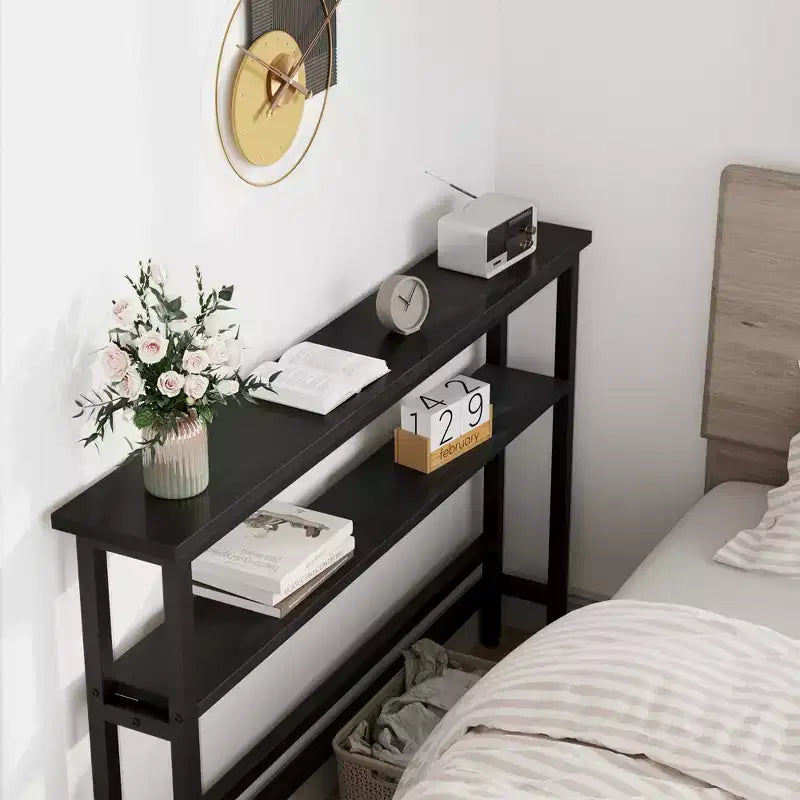 Modern Slim 2-Tier Console Table with Adjustable Shelf Space-Saving Sofa Side Table for Living Room, Entryway, Hallway or Behind Couch