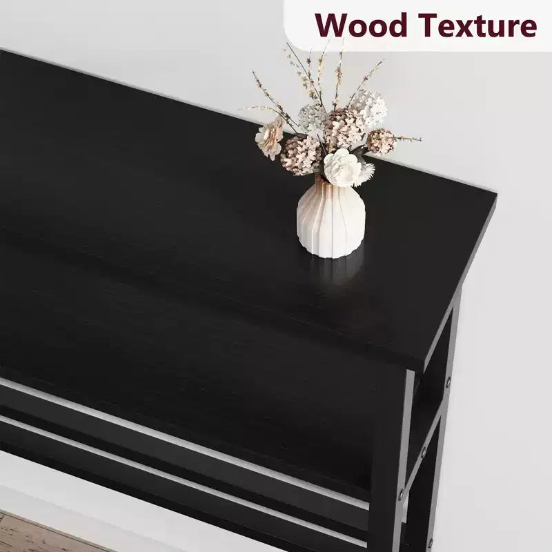 Modern Slim 2-Tier Console Table with Adjustable Shelf Space-Saving Sofa Side Table for Living Room, Entryway, Hallway or Behind Couch