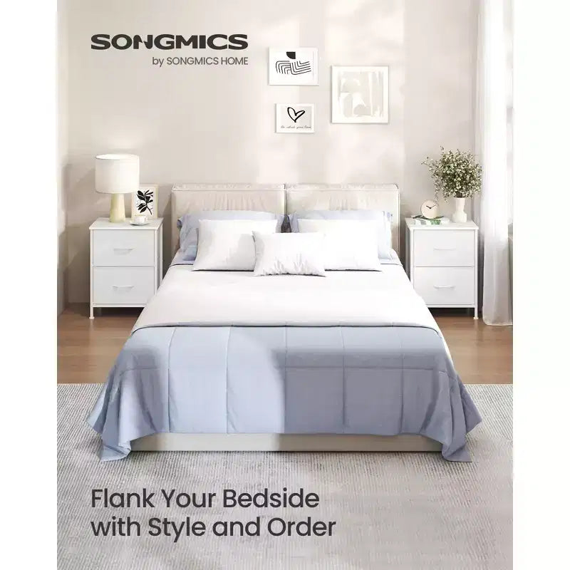 SONGMICS BELLAH Collection - Dressers for Bedroom, Chest of Drawers, 2 Drawers, Storage Organizer Unit, Set of 2, Modern