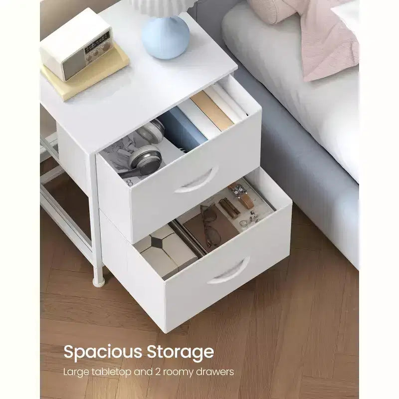 SONGMICS BELLAH Collection - Dressers for Bedroom, Chest of Drawers, 2 Drawers, Storage Organizer Unit, Set of 2, Modern