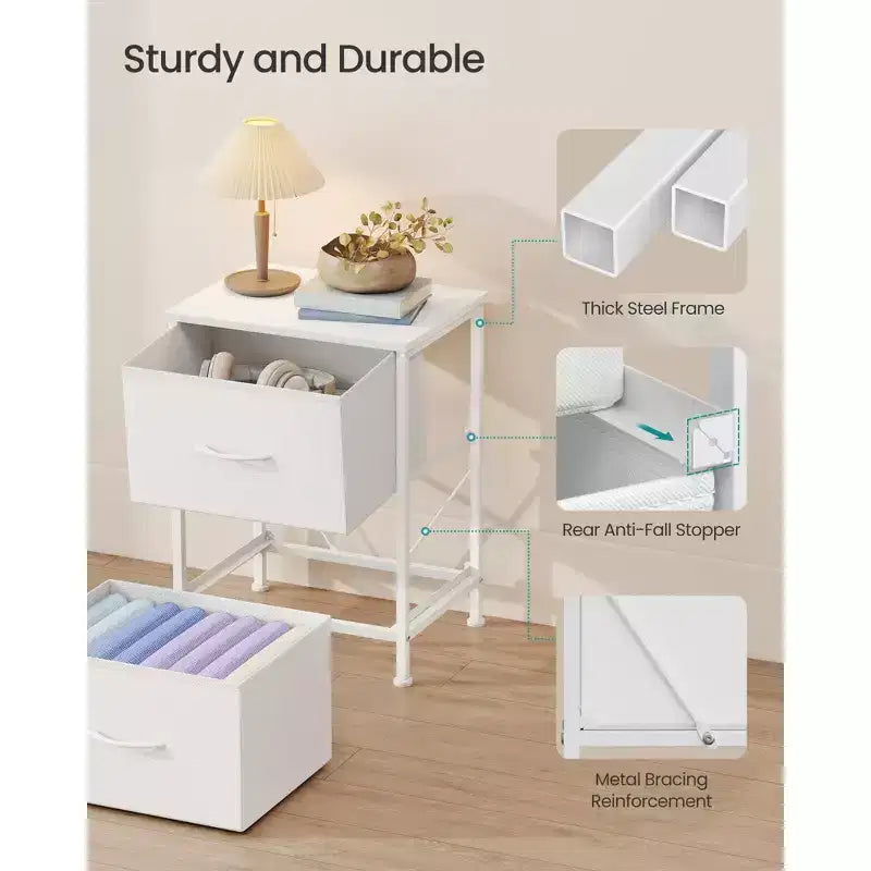 SONGMICS BELLAH Collection - Dressers for Bedroom, Chest of Drawers, 2 Drawers, Storage Organizer Unit, Set of 2, Modern