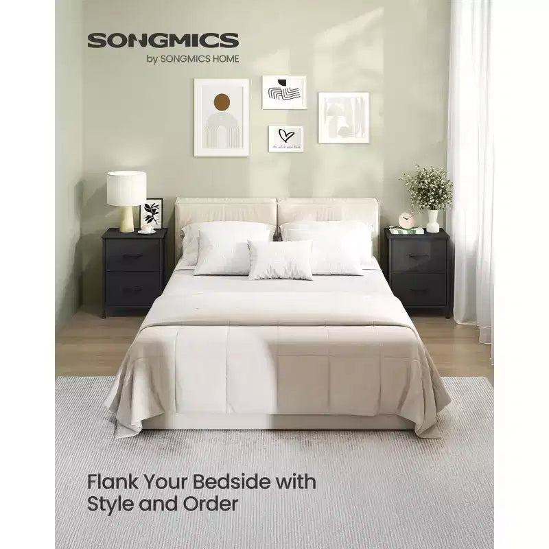 SONGMICS BELLAH Collection - Dressers for Bedroom, Chest of Drawers, 2 Drawers, Storage Organizer Unit, Set of 2, Modern