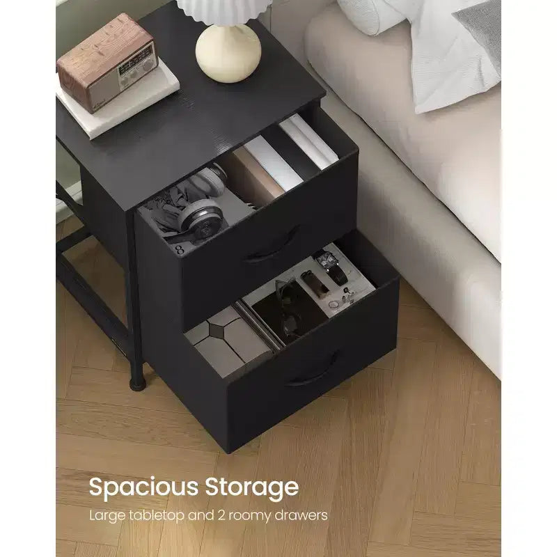 SONGMICS BELLAH Collection - Dressers for Bedroom, Chest of Drawers, 2 Drawers, Storage Organizer Unit, Set of 2, Modern