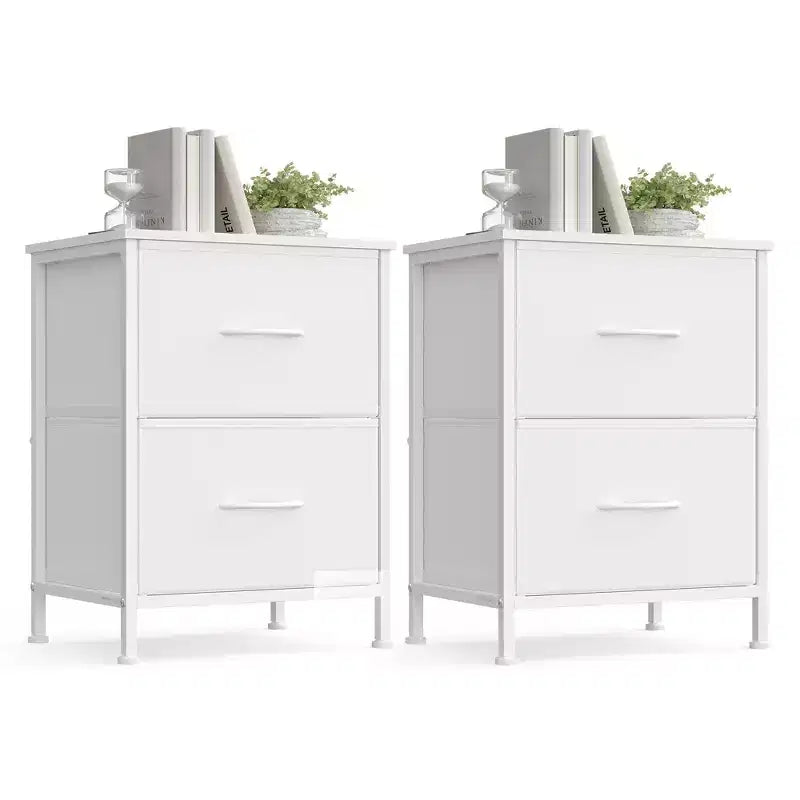 SONGMICS BELLAH Collection - Dressers for Bedroom, Chest of Drawers, 2 Drawers, Storage Organizer Unit, Set of 2, Modern