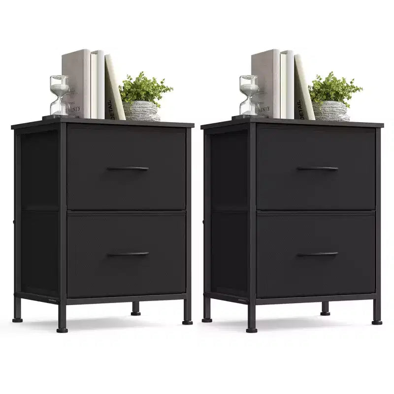 SONGMICS BELLAH Collection - Dressers for Bedroom, Chest of Drawers, 2 Drawers, Storage Organizer Unit, Set of 2, Modern