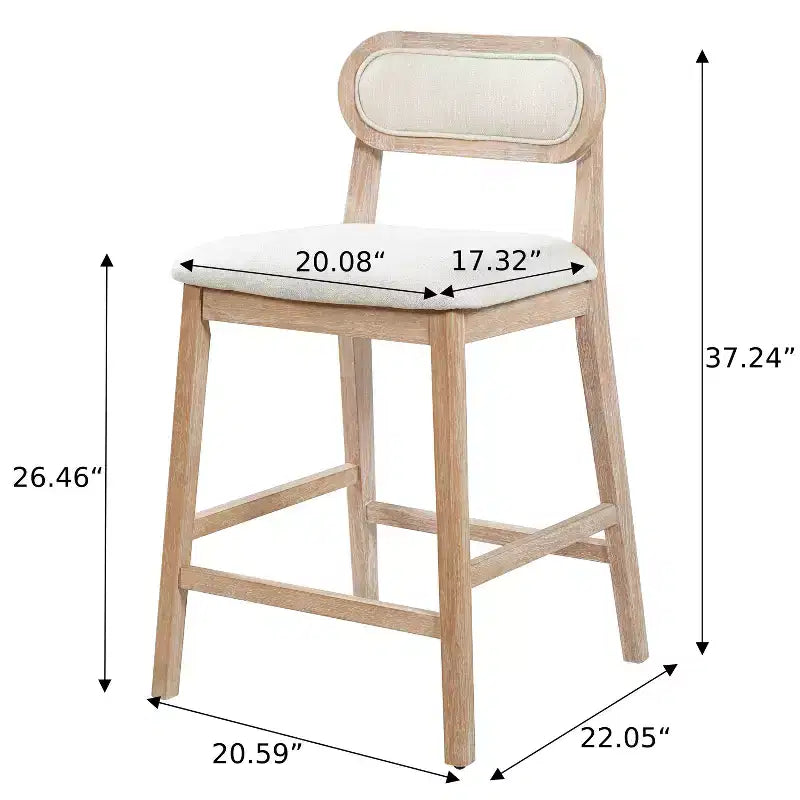 Christopher Knight Home Calder Modern 26.5 Rubber Wood Upholstered Bar Stool (Set of 2)