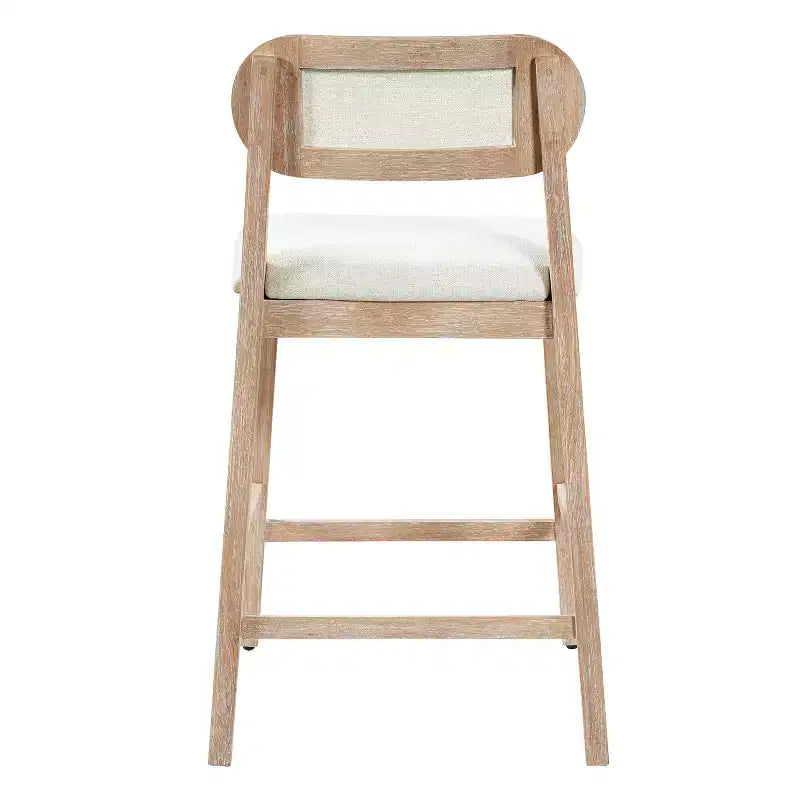Christopher Knight Home Calder Modern 26.5 Rubber Wood Upholstered Bar Stool (Set of 2)
