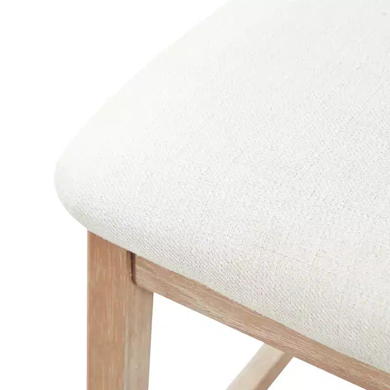 Christopher Knight Home Calder Modern 26.5 Rubber Wood Upholstered Bar Stool (Set of 2)