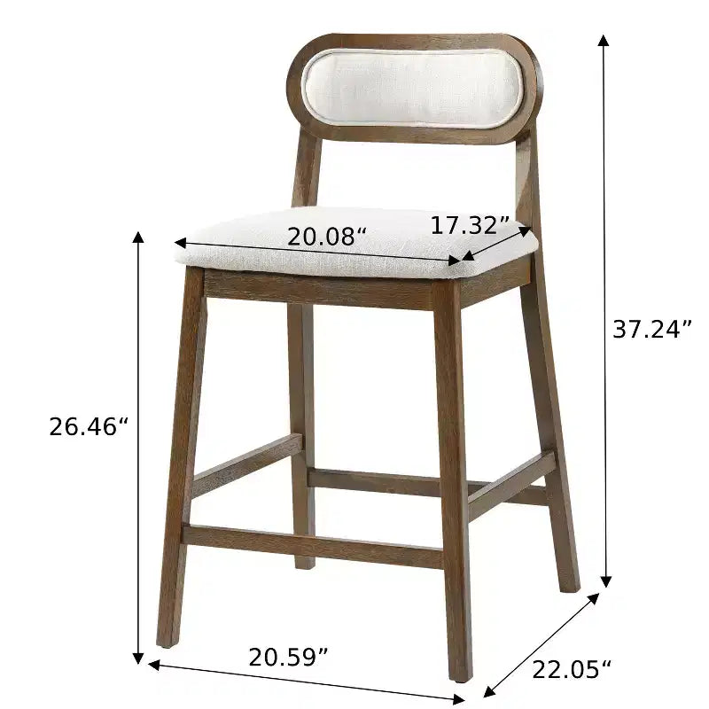 Christopher Knight Home Calder Modern 26.5 Rubber Wood Upholstered Bar Stool (Set of 2)
