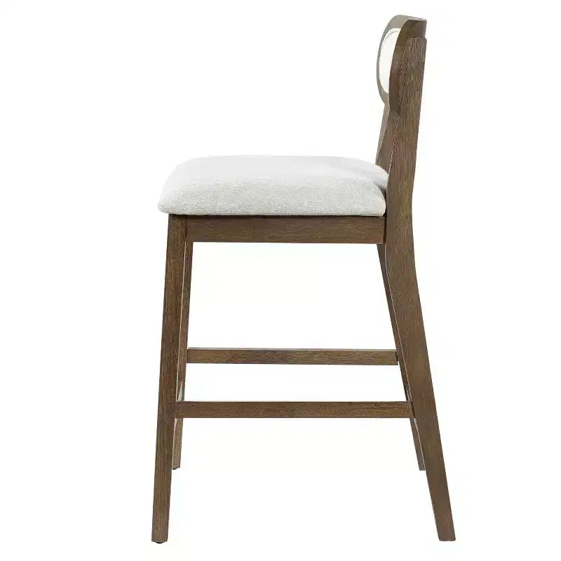 Christopher Knight Home Calder Modern 26.5 Rubber Wood Upholstered Bar Stool (Set of 2)