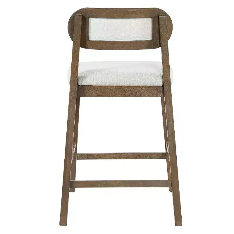 Christopher Knight Home Calder Modern 26.5 Rubber Wood Upholstered Bar Stool (Set of 2)