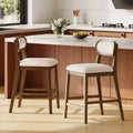 Christopher Knight Home Calder Modern 26.5 Rubber Wood Upholstered Bar Stool (Set of 2)