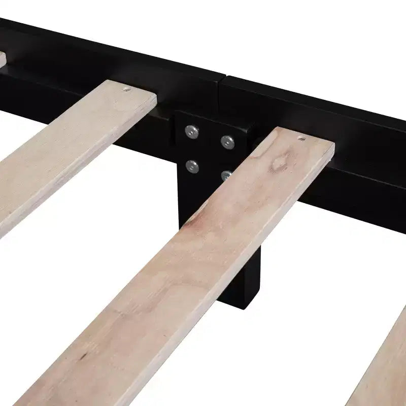 FAMYYT Full Size Wood Platform Bed With Wooden Slat Support, Easy Assembly