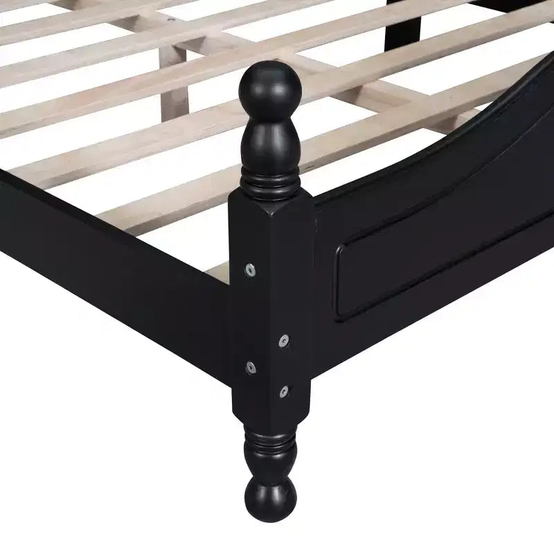 FAMYYT Full Size Wood Platform Bed With Wooden Slat Support, Easy Assembly