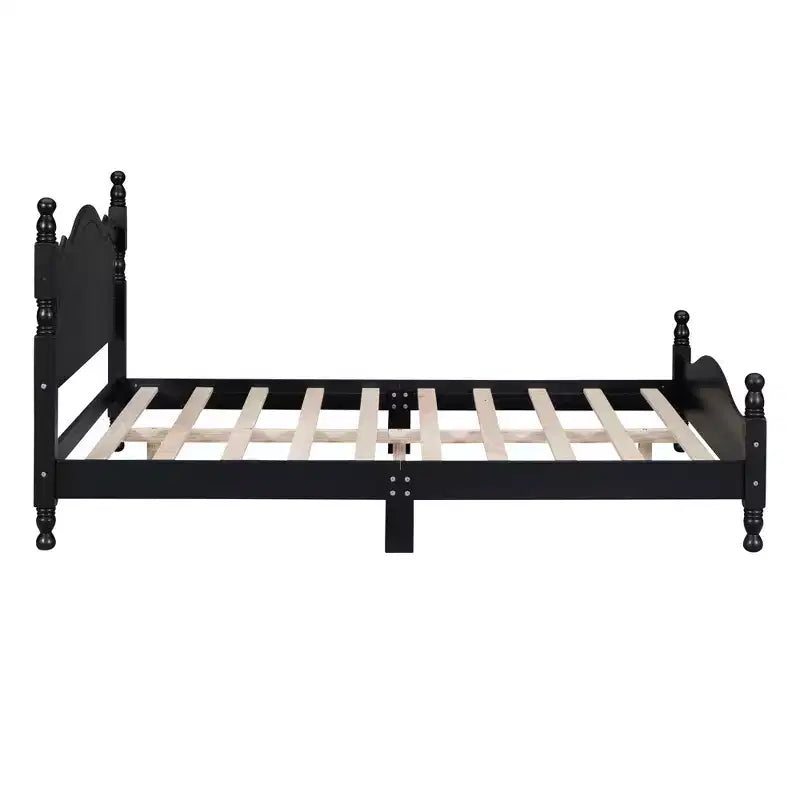 FAMYYT Full Size Wood Platform Bed With Wooden Slat Support, Easy Assembly