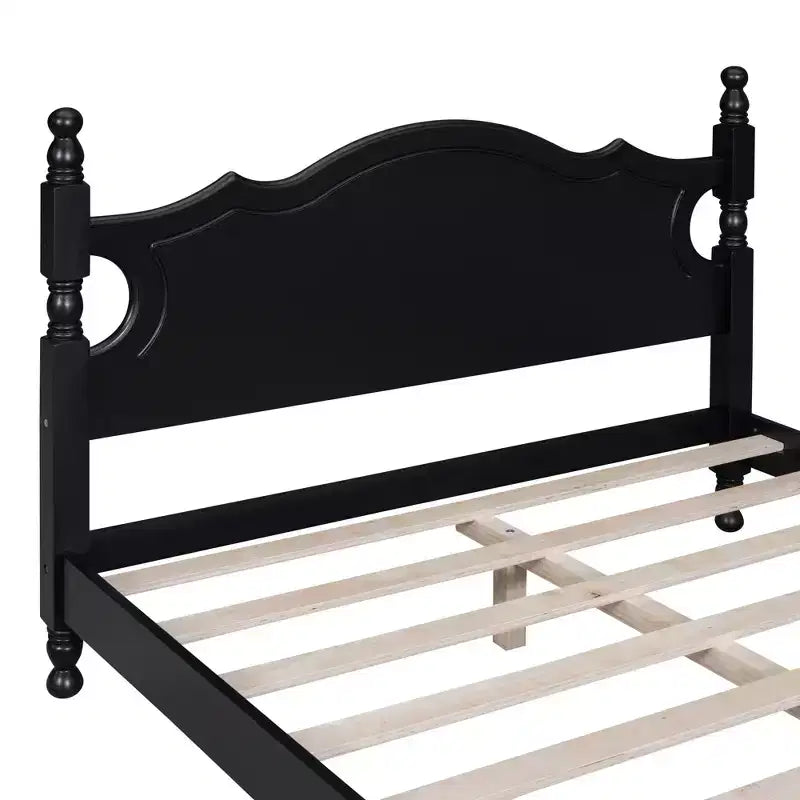 FAMYYT Full Size Wood Platform Bed With Wooden Slat Support, Easy Assembly