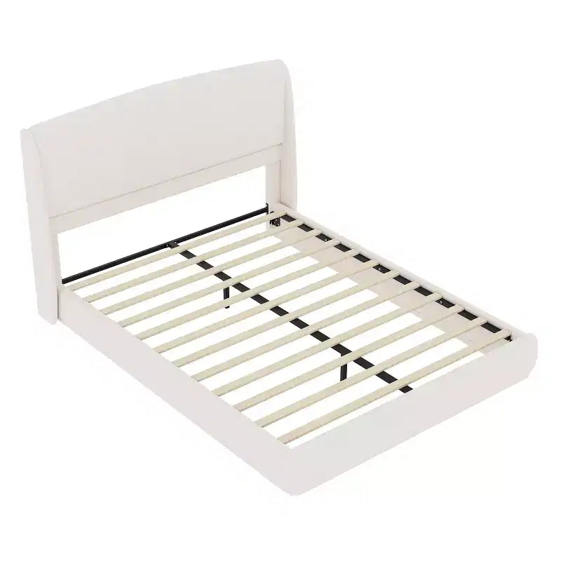 FAMYYT Queen Size Bed With Padded Headboard, Easy Assembly