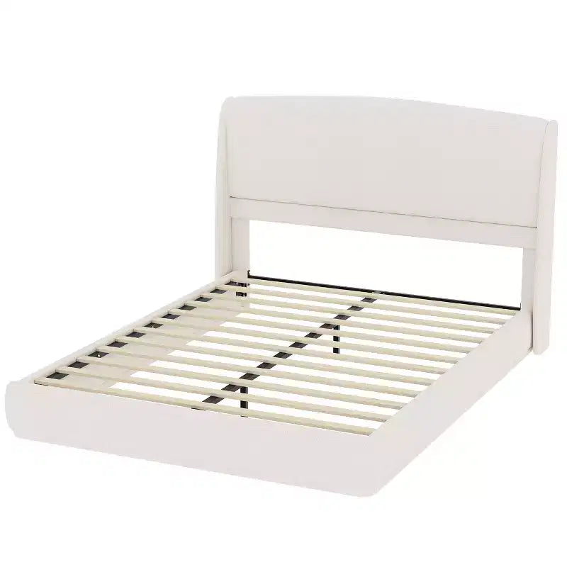 FAMYYT Queen Size Bed With Padded Headboard, Easy Assembly