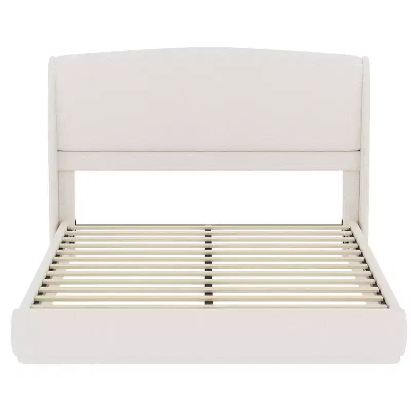 FAMYYT Queen Size Bed With Padded Headboard, Easy Assembly