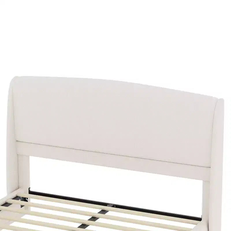 FAMYYT Queen Size Bed With Padded Headboard, Easy Assembly