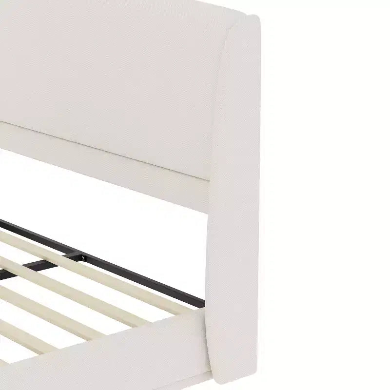 FAMYYT Queen Size Bed With Padded Headboard, Easy Assembly