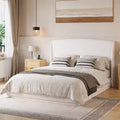 FAMYYT Queen Size Bed With Padded Headboard, Easy Assembly