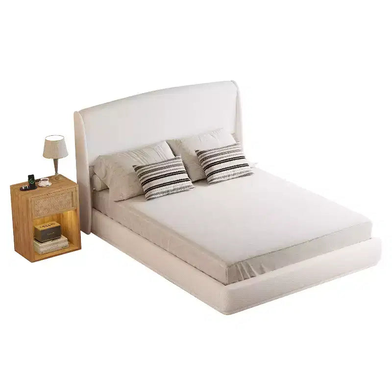 FAMYYT Queen Size Bed With Padded Headboard, Easy Assembly