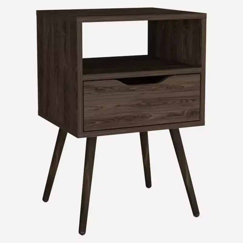 HomeRoots 25 Brown Wood One Drawer Nightstand