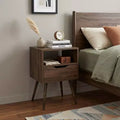HomeRoots 25 Brown Wood One Drawer Nightstand