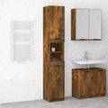 vidaXL Bathroom Cabinet Smoked Oak Engineered Wood Tall Bathroom Cabinet