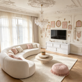 Commode à 7 tiroirs pour chambre, Organiseur de commode blanc avec poignées concaves