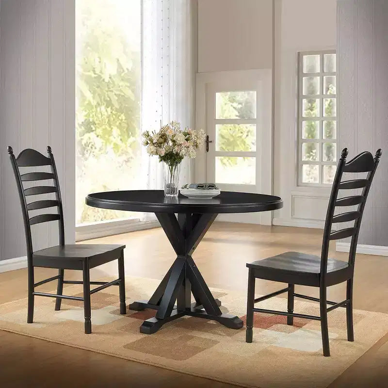 Carolina Living Winslet X Base Dining Table Antique Black