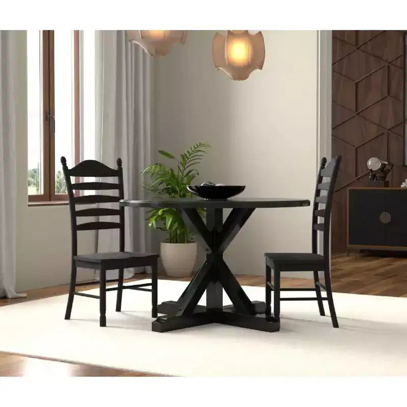 Carolina Living Winslet X Base Dining Table Antique Black