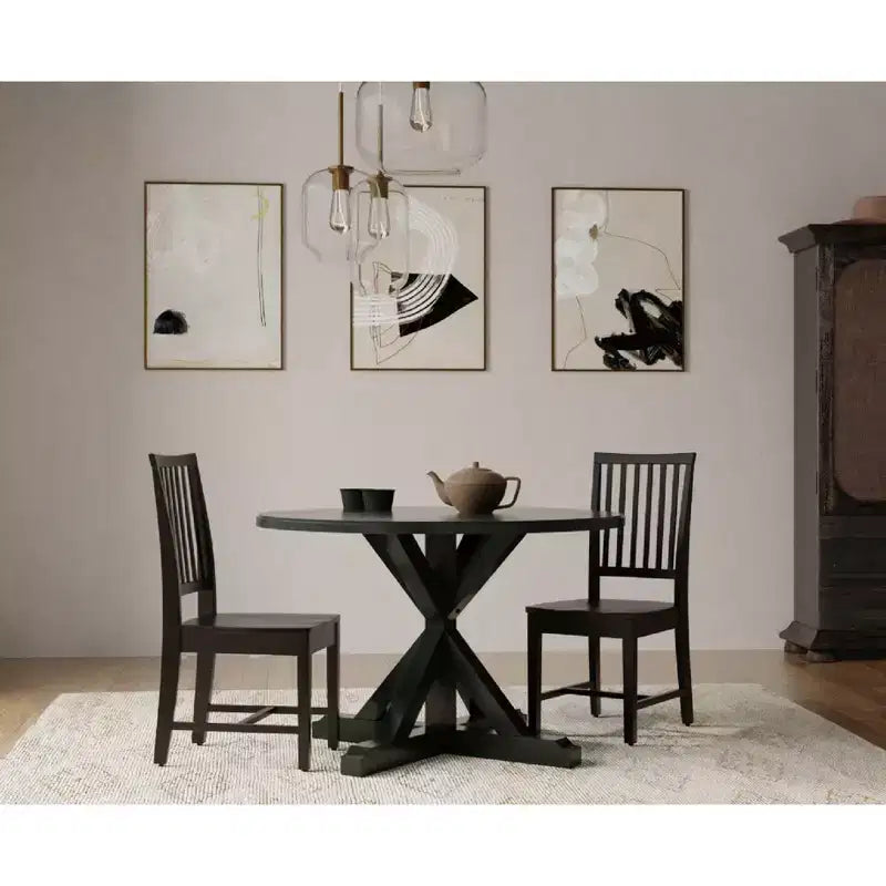 Carolina Living Winslet X Base Dining Table Antique Black