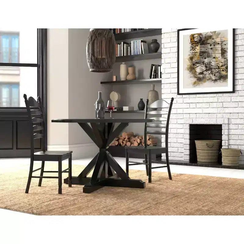 Carolina Living Winslet X Base Dining Table Antique Black