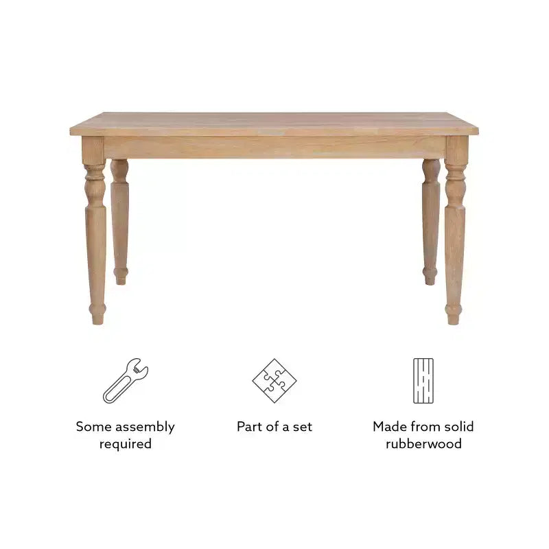 Brighton Traditional Light Natural Dining Table Brown - Linon