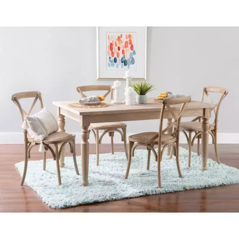 Brighton Traditional Light Natural Dining Table Brown - Linon