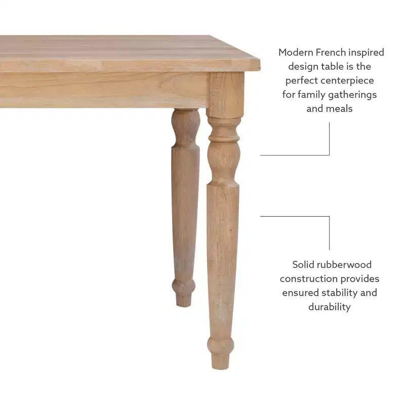 Brighton Traditional Light Natural Dining Table Brown - Linon