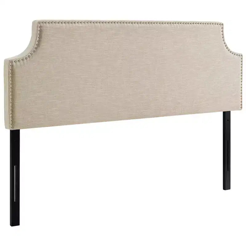 Queen Laura Upholstered Fabric Headboard Beige - Modway