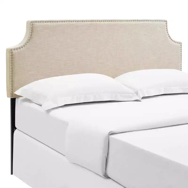 Queen Laura Upholstered Fabric Headboard Beige - Modway
