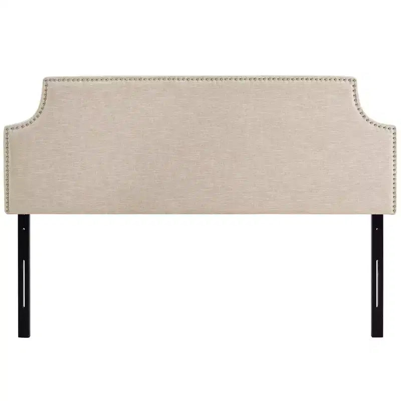 Queen Laura Upholstered Fabric Headboard Beige - Modway